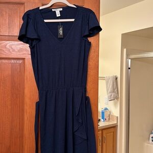 White House black market blue flutter sleeve dress NWT